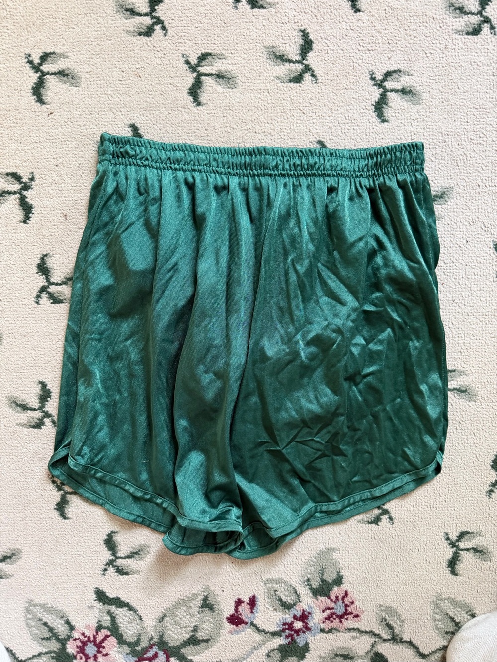 Women's Green Athletic Elastic-Waist Shorts